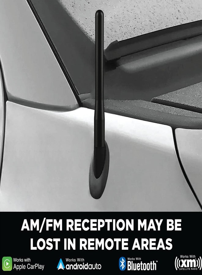 EcoAuto Short Antenna Ford Fits F150 F250 F350 Super Duty, Bronco, Ford Raptor Accessories & Dodge RAM - Anti-Theft Design - Carwash Safe Antenna for Truck 4 Inch Long (Black) - Image 4